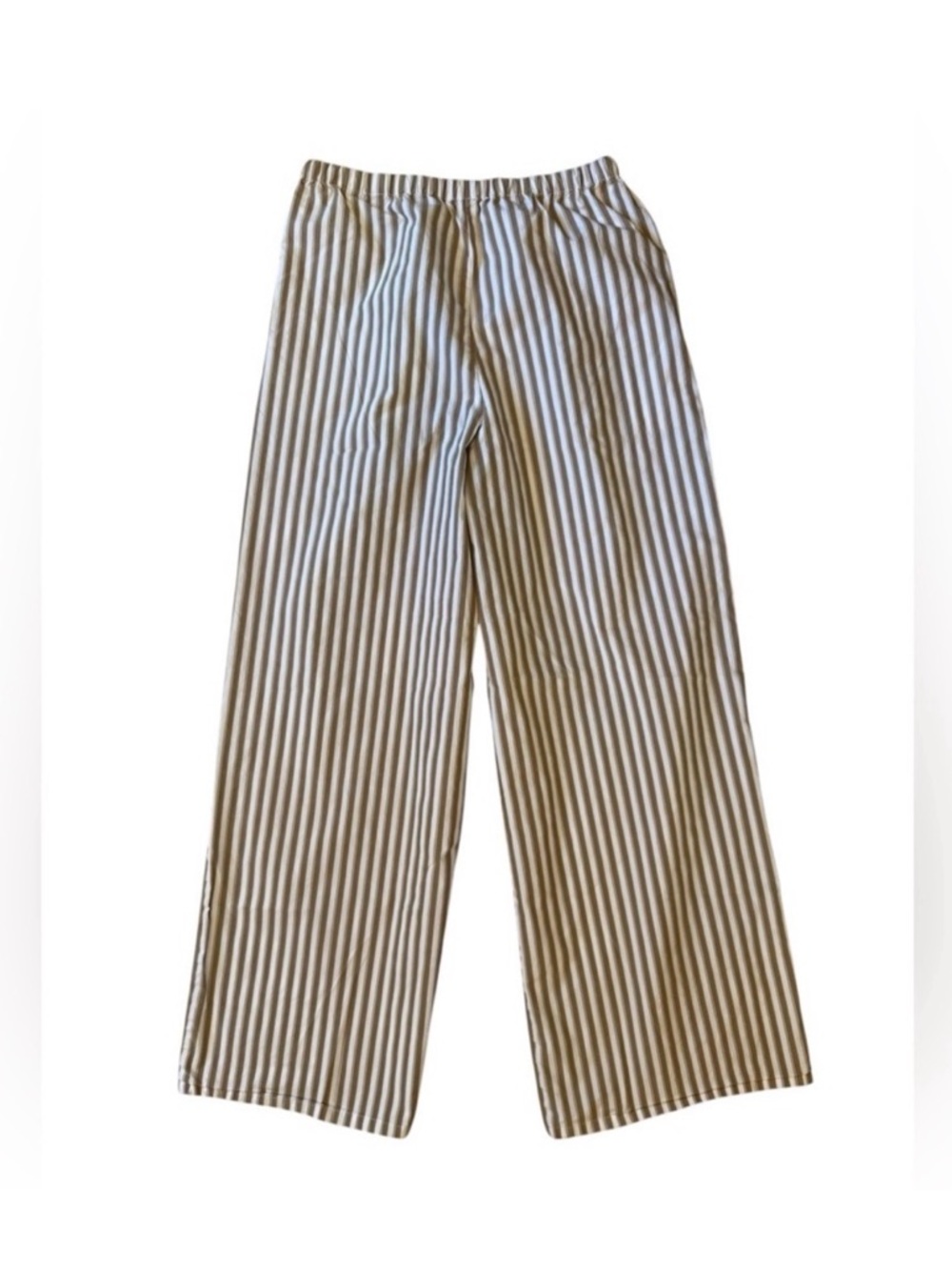 Christian Lacroix Neutral /Rust & White Wide Leg Lounge PJ Pants Stripe Beads - Picture 3 of 7